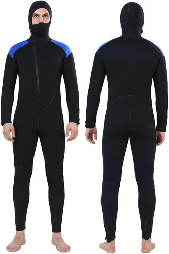 DEHAI Traje de neopreno de 0.197 in para hombre, traje de neopreno para buceo, manga larga, cremallera trasera, cuerpo completo, traje de baño