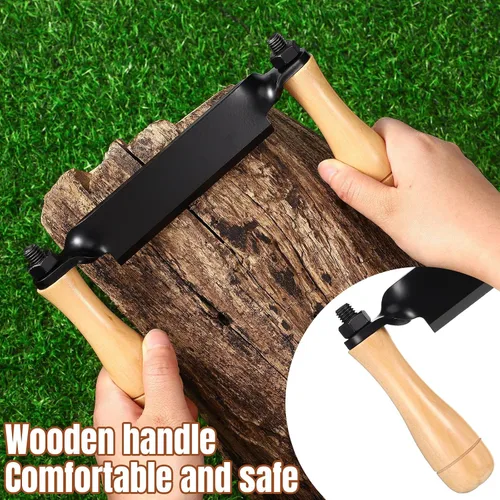 Miniatura 3 de WILLBOND Juego de 2 Cuchillas de Desbaste de 8 Pulgadas, Cuchilla de Desbaste Recta y Curva, Herramienta Manual de Carpintería para Descortezar