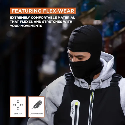 Miniatura 2 de RefrigiWear Flex-Wear - Pasamontañas de cuello largo con forro ligero y agujero abierto