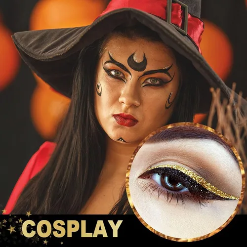 Miniatura 9 de Pestañas postizas, pestañas postizas de visón, juego de 4 pares/juego de calcomanías delineadoras de ojos, prácticas, fáciles de quitar, kit de Negro