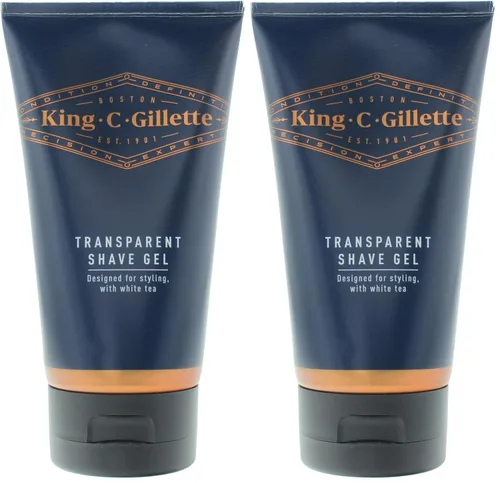 King C. Gillette Gel de afeitado transparente para hombre con té blanco y aceite de argán, 5 onzas (paquete de 2)