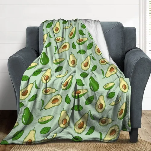 Miniatura 5 de Manta de aguacate para regalo, 40 x 30 pulgadas, bonita manta para niños, niñas, niños, manta verde suave y mullida para regazo y silla