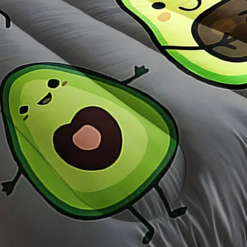 Miniatura 2 de Suncloris Bonito juego de edredón de aguacate de dibujos animados, varias formas de encantador patrón de aguacates para niños y adultos, edredón