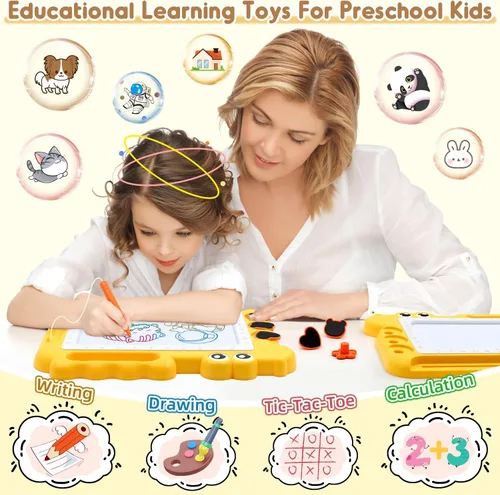 Miniatura 3 de AiTuiTui Tablero magnético de dibujo para niños pequeños, regalo para niñas y niños, escritura de bocetos a color, garabatos, juegos de viaje