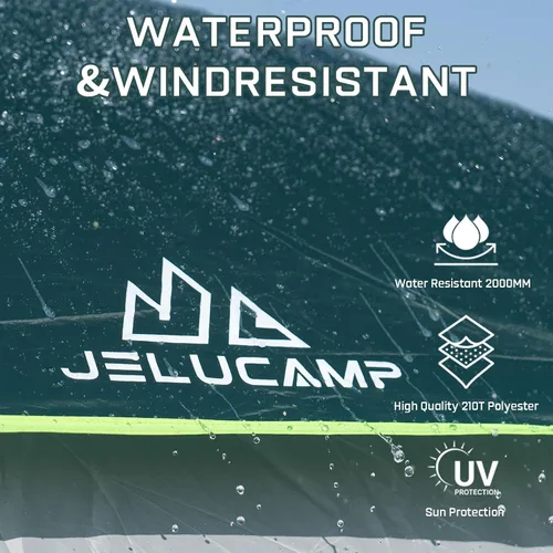 Miniatura 6 de JELUCAMP Tiendas de campaña SUV para acampar impermeables para 6 personas, tienda de campaña familiar para coche con accesorio para puerta trasera