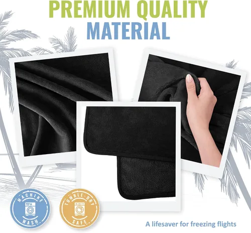 Miniatura 5 de BOACAY - Manta de viaje suave y cálida para avión y automóvil - Esencial para vuelos largos para mujeres, hombres, niños - Almohada compacta