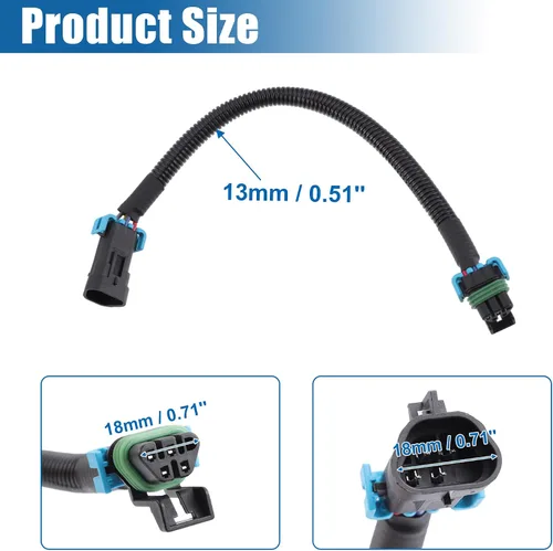 Miniatura 4 de X AUTOHAUX 2 piezas 38 cm de extensión de arnés de cabecera de sensor de oxígeno O2 para Chevrolet Camaro 2010-2013 para Chevrolet Corvette 2006-2013