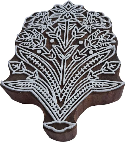 Miniatura 23 de Sello de madera de arcilla Patrón de árbol grande Bloque de impresión grande