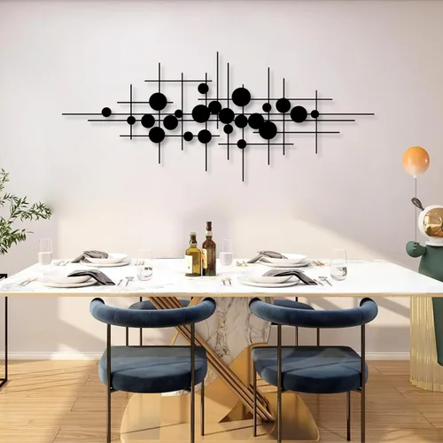 Miniatura 5 de Arte de pared de metal geométrico, arte de pared de metal moderno de mediados de siglo, arte abstracto de pared de metal, escultura de pared Plata