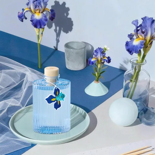 Miniatura 6 de COCORRÍNA Difusor de junco, difusor de flores con aroma a iris azul, 6.09 onzas líquidas, 8 cañas, fragancia para el hogar de larga duración