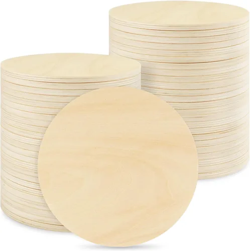 Miniatura 10 de 12 círculos de madera sin terminar de 12 pulgadas, grosor de 0.236 pulgadas, rondas de madera para manualidades, discos de madera para decoración