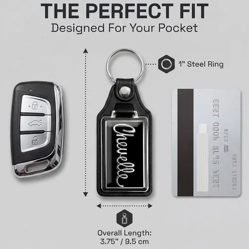 Miniatura 4 de Brotherhood Car Key Chain for Chevelle - Classic Models Keychain for Men and Women 1) Negro medianoche