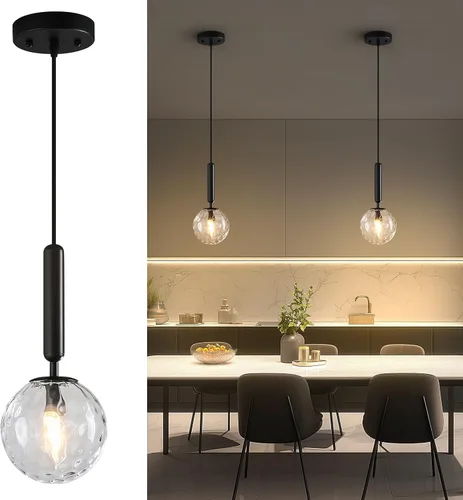 Miniatura 21 de Lámpara Colgante Moderna Accesorio de Iluminación Colgante para Isla de Cocina Luces Colgantes Doradas de Mediados de Siglo con Globo de Vidrio Oro