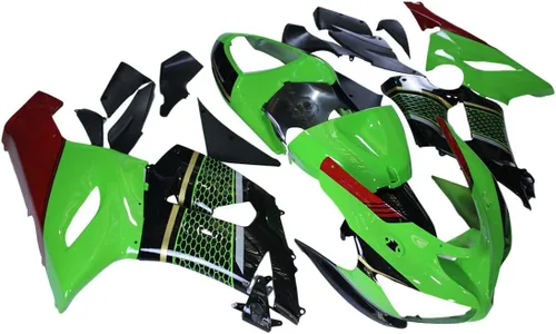 Miniatura 2 de ABS Plásticos Negro Verde Rojo Carenado Kit Para Kawasaki 2005 2006 ZX6R Ninja 636 05 06 ZX-6R ZX636R Inyección Motocicleta Carenados Completo