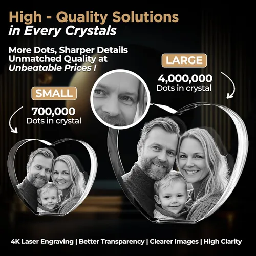 Miniatura 2 de Captur3D - Foto de corazón de cristal 3D, personalizado, con imagen grabada y mensaje, regalo para cumpleaños, boda, recuerdo, día de la madre, San