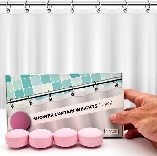 Miniatura 12 de Pesos magnéticos potentes anti-soplado para cortina de ducha para una experiencia de baño sin salpicaduras - Envueltos en silicona 360° - Nunca se