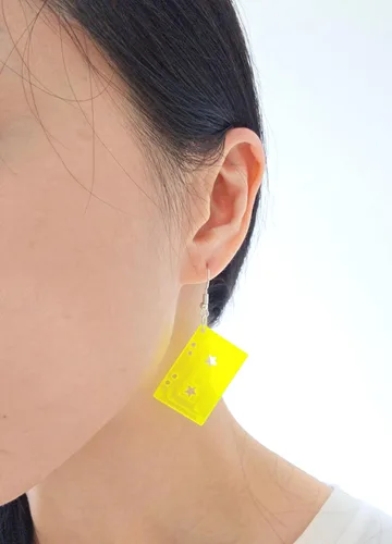 Miniatura 6 de Lindos aretes de casete de audio colgantes