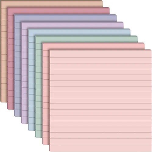 Miniatura 8 de Qeeenar 8 blocs de notas adhesivas grandes 11 x 11 pulgadas con líneas, notas adhesivas jumbo de gran tamaño para pared, memo cuadrado de gran