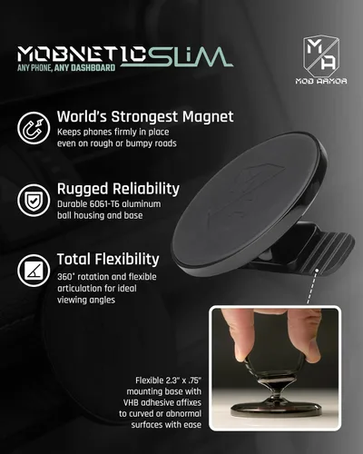 Miniatura 3 de Mob Armor Slim Mount MS - Soporte Magsafe para automóvil, soporte magnético para teléfono celular, accesorios MagSafe para automóvil para mujeres