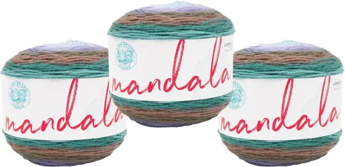 Miniatura 59 de Lion Brand Yarn Mandala - Hilo multicolor para ganchillo,tejido y manualidades, color Liger, 1770 pies, paquete de 1 unidad