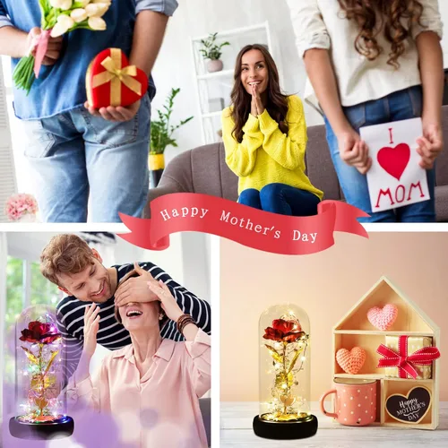 Miniatura 7 de Rosa preservada para el Día de la Madre para siempre, regalos para mamá, rosa bella y la bestia, regalos de cumpleaños para mujeres, rosa eterna