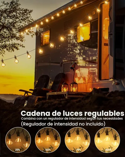 Miniatura 3 de Tira de luces G40 de 25 pies, con focos transparentes, con certificado UL para patios traseros, interiores y exteriores, negro, SYNCHKG061359