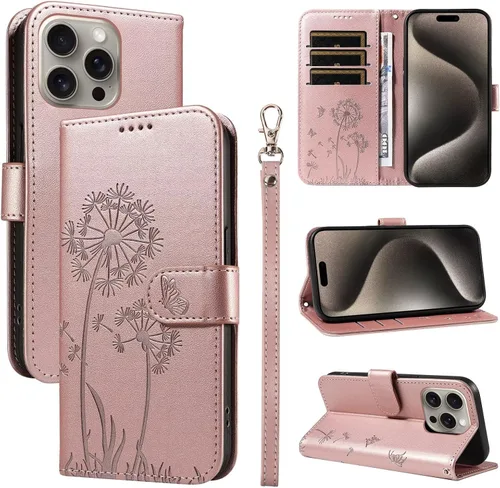 Miniatura 9 de Flip Case for Motorola Moto E22 / E22i, with Stand/Wrist Strap/Card Slots Function, Flower Embossed PU Leather Wallet Folio Case, Magnetic Blue