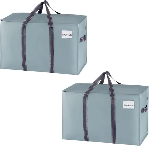Miniatura 47 de VENO - Paquete de mudanzas, cajas de almacenamiento para embalaje universitario con tapas alternativas, para dormitorio, extragrande, asas