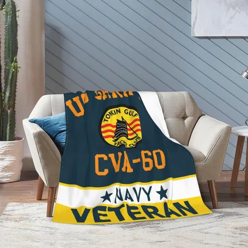 Miniatura 6 de USS Saratoga Cva-60 - Manta cálida para adultos y niños, manta de forro polar para decoración de sala de estar, cama, sofá, 80 x 60 pulgadas