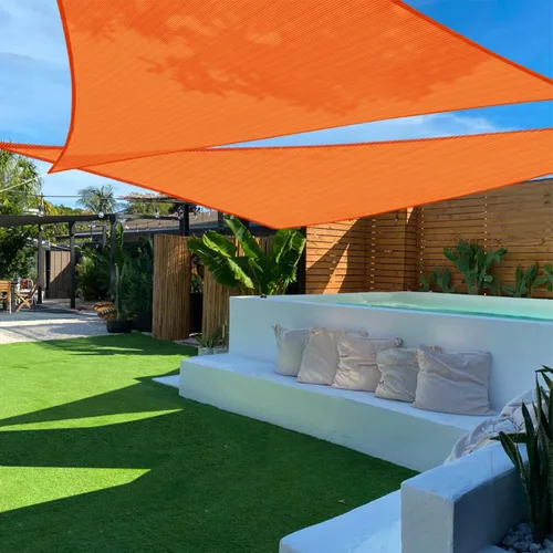 Miniatura 27 de TANG Toldo parasol triangular derecho de 8 x 8 x 11 pies, para patio, con bloqueo UV, tela permeable para pérgola, patio trasero, porche, terraza