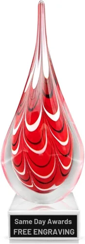 Miniatura 13 de Premio de Vidrio Artístico Soplado a Mano – Premio Elegante con Grabado Personalizado para Corporativo, Deportes, Jubilación, Reconocimiento