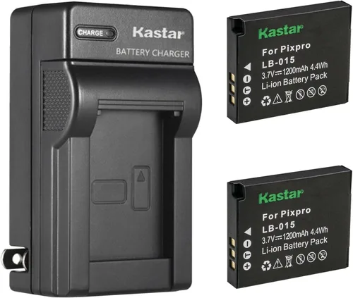 Kastar Paquete de 2 baterías LB015 y cargador de pared CA de repuesto para batería recargable de iones de litio Kokad LB-015 y cámara digital Kokad