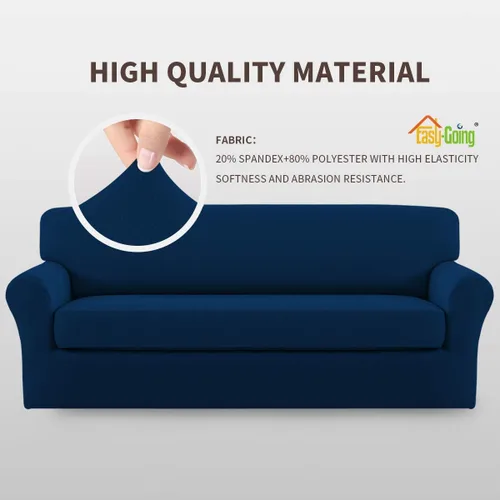 Miniatura 3 de Easy-Going - Funda elástica de microfibra de 2 piezas para sofá, funda suave de elastano, lavable, parte inferior elástica, protector para muebles