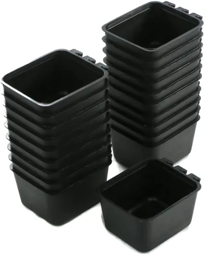 The ROP Shop Paquete de 20 tazas de jaula negras para alimentación y agua para aves de corral, patos, pájaros, hámsteres Negro