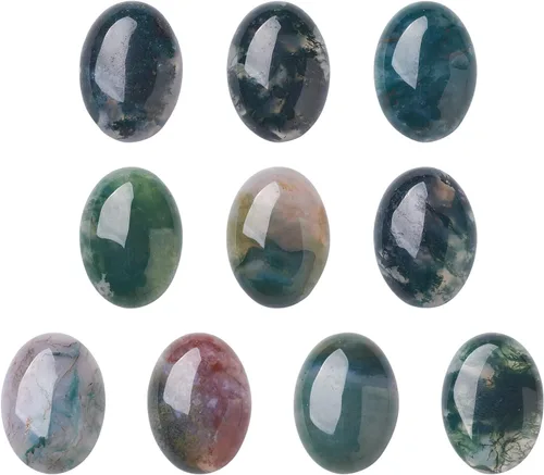 Miniatura 27 de Crafans Flat Back Gemstone Oval Cabochons Natural Stone Cabochons Healing Power Stone Chakra Crystal for Crafts DIY Jewelry Making Supplies
