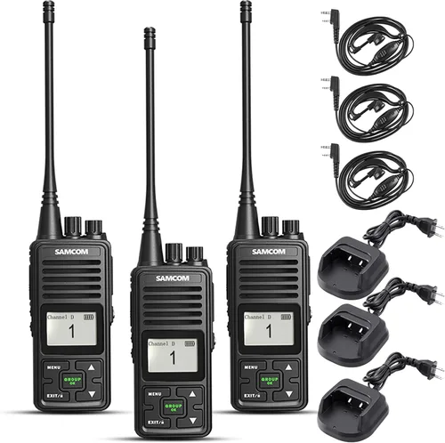 SAMCOM FPCN10A Radios bidireccionales de largo alcance, 3000 mAh recargables de larga espera Walkie Talkies para adultos, radios comerciales