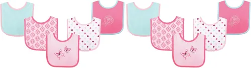 Miniatura 14 de Luvable Friends Baby Cotton Terry Drooler Bibs with PEVA Back, Transportation, One