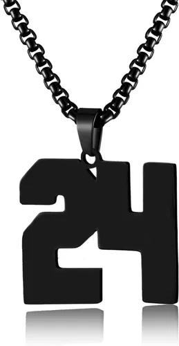 Miniatura 9 de Collar de Número Dorado para Hombre, Cadena de Acero Inoxidable con Colgante de Número para Atletas, Joyería Deportiva Personalizada para Niños