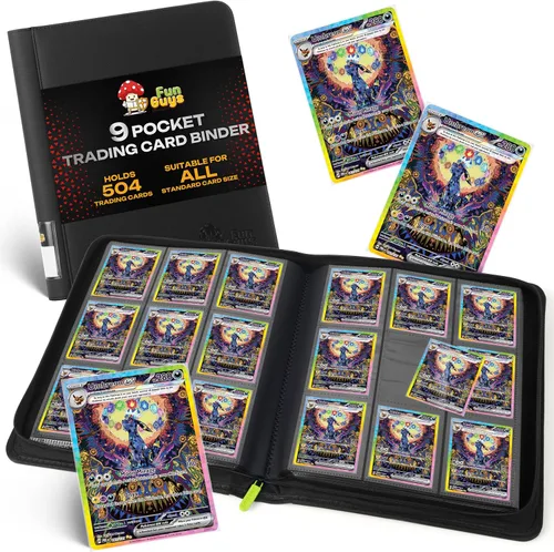 FunGuys Carpeta para Tarjetas Comerciales de 9 Bolsillos, Carpeta de 504 Caras para Tarjetas Deportivas, Carpeta de Colección de Tarjetas para