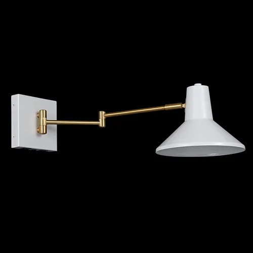 Miniatura 13 de JONATHAN Y JYL1302A - Lámpara moderna de brazo oscilante de 16 pulgadas color blanco/latón dorado con puerto USB, lámpara de noche LED de mediados