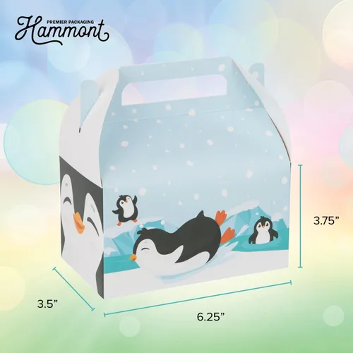 Miniatura 2 de Cajas de regalo de fiesta de pingüinos, paquete de 10, cajas temáticas de suministros de pingüinos fáciles de montar, caja de galletas para regalo