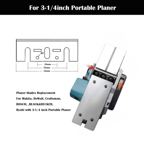Miniatura 5 de Cuchillas cepilladoras de acero de alta velocidad, 3-1/4 pulgadas 3.228 in de repuesto para Makita 1900B, KP0810, Dewalt DCP580, DW6655, Bosch 1594