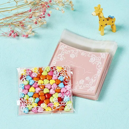 Miniatura 5 de KISSITTY Bolsas de celofán de 5.4 x 4 pulgadas con cierre de sellado adhesivo, ideales para recuerdos de fiesta, dulces, galletas, regalo, juego