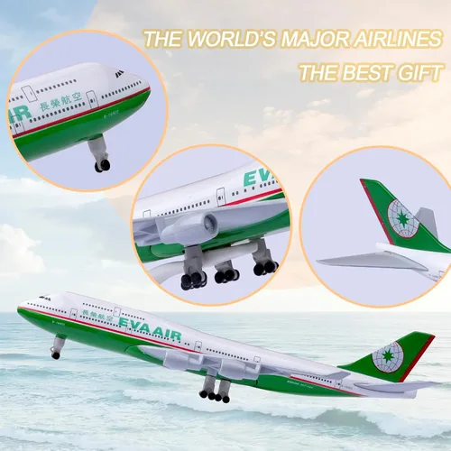 Miniatura 4 de EVA Air Boeing 747 1:300 escala modelo plano para regalo y decoración