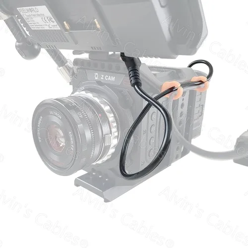 Miniatura 4 de Alvin's Cables Z CAM S6 Cable de salida de alimentación Ninja V DC Jack a 2 pines en ángulo recto hacia arriba