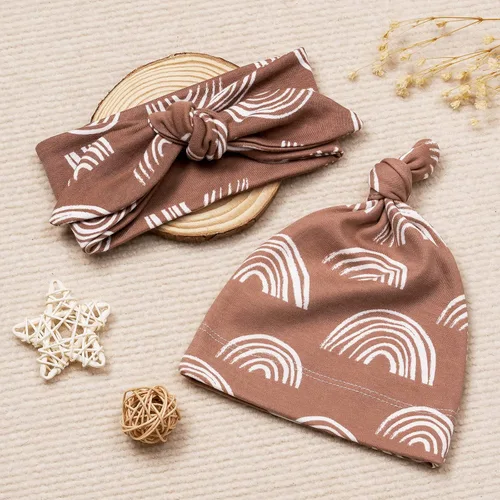 Miniatura 7 de BabyWhale Manta de muselina para envolver con sombrero y vincha con moño, juego de manta con estampado de animales para bebés niños y niñas, manta