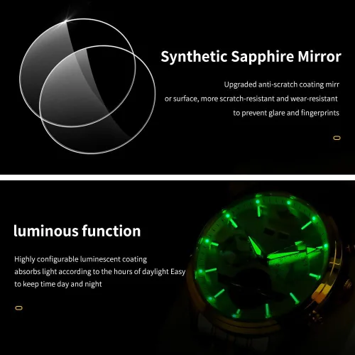 Miniatura 3 de OLEVS Relojes automáticos para hombre, mecánico, de lujo, cuerda automática, multicalendario, acero inoxidable, impermeable, relojes de pulsera