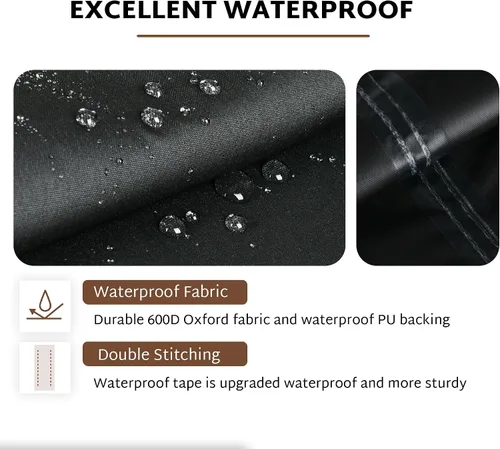 Miniatura 7 de iBirdie Funda de sofá para muebles de patio, 87 x 38 x 35 pulgadas, funda impermeable para sofá biplaza de 3 plazas, para exteriores, color negro