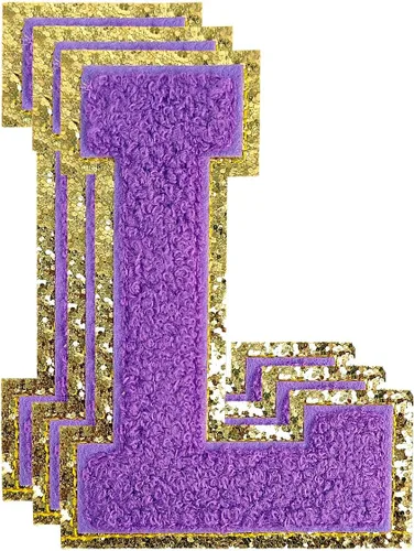 Miniatura 121 de 3 parches de números de chenilla negra, tamaño grande de 4-1/2" parches de números para planchar, parches universitarios para ropa, 8" Borde oro rosa