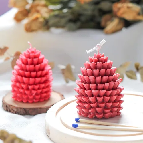 Miniatura 5 de 2 moldes de vela de cono de pino 3D – molde de vela de resina de silicona y jabón para resina epoxi, concreto, adorno de regalo de bricolaje y 2